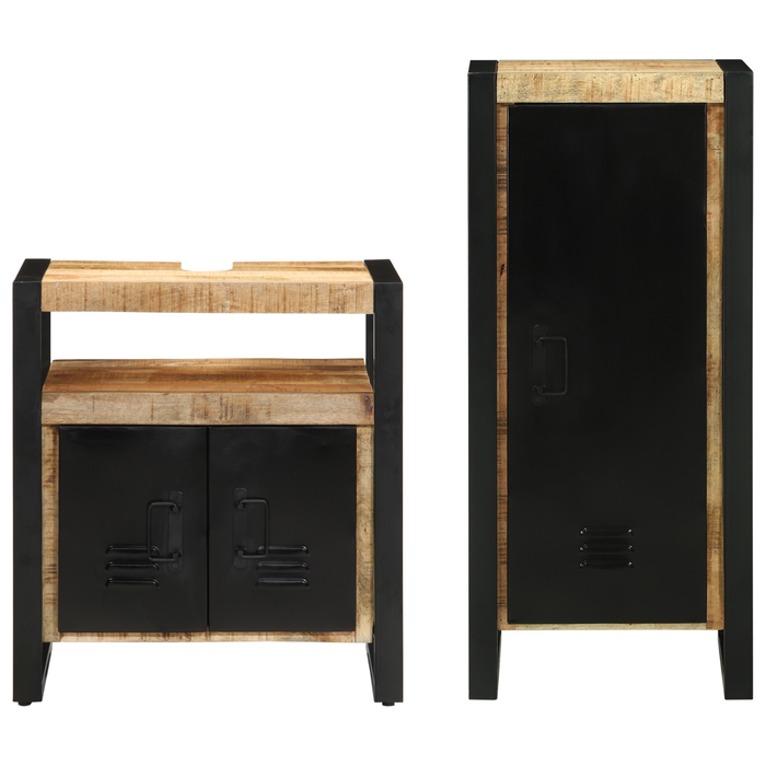 Set de mobilier pentru baie 2 pcs Maro Lemn de mango solid - WALTI WALTI