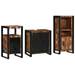 Set de mobilier pentru baie cu raft 3 pcs Lemn recuperat solid - WALTI WALTI