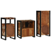 Set de mobilier pentru baie cu raft 3 pcs Lemn recuperat solid - WALTI WALTI