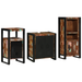 Set de mobilier pentru baie cu raft 3 pcs Lemn recuperat solid - WALTI WALTI