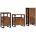 Set de mobilier pentru baie cu raft 3 pcs Lemn recuperat solid - WALTI WALTI