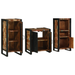 Set de mobilier pentru baie cu raft 3 pcs Lemn recuperat solid - WALTI WALTI