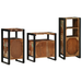 Set de mobilier pentru baie cu raft 3 pcs Lemn recuperat solid - WALTI WALTI
