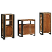 Set de mobilier pentru baie cu raft 3 pcs Lemn recuperat solid - WALTI WALTI