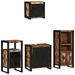 Set de mobilier pentru baie cu raft 4 pcs Lemn recuperat solid - WALTI WALTI