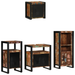 Set de mobilier pentru baie cu raft 4 pcs Lemn recuperat solid - WALTI WALTI