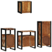Set de mobilier pentru baie cu raft 4 pcs Lemn recuperat solid - WALTI WALTI