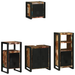 Set de mobilier pentru baie cu raft 4 pcs Lemn recuperat solid - WALTI WALTI