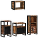 Set de mobilier pentru baie cu raft 4 pcs Lemn recuperat solid - WALTI WALTI