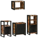 Set de mobilier pentru baie cu raft 4 pcs Lemn recuperat solid - WALTI WALTI