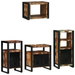 Set de mobilier pentru baie cu raft 4 pcs Lemn recuperat solid - WALTI WALTI