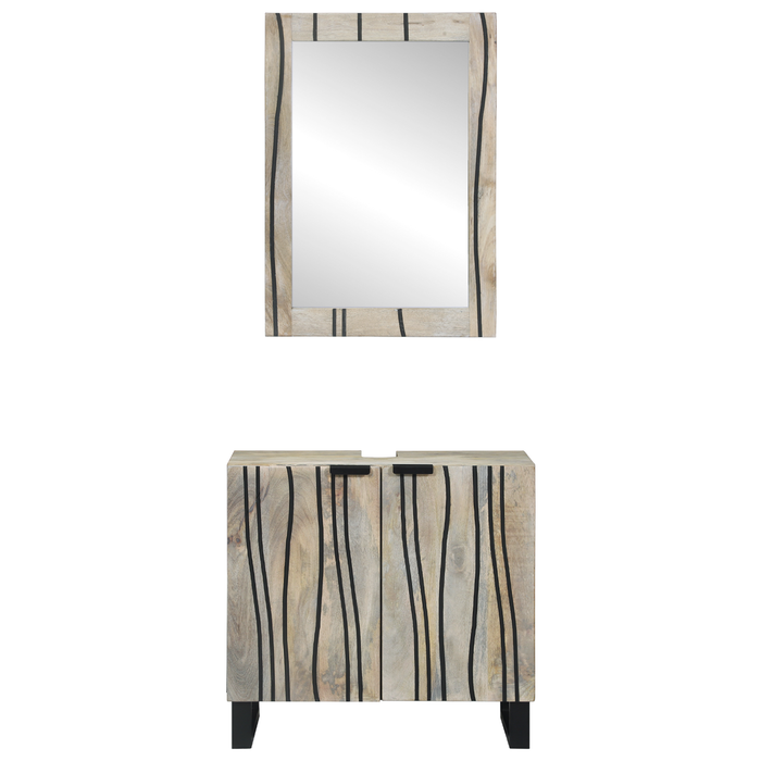 Set de mobilier pentru baie cu raft 2 pcs Alb 62 x 33 x 58 cm - WALTI WALTI