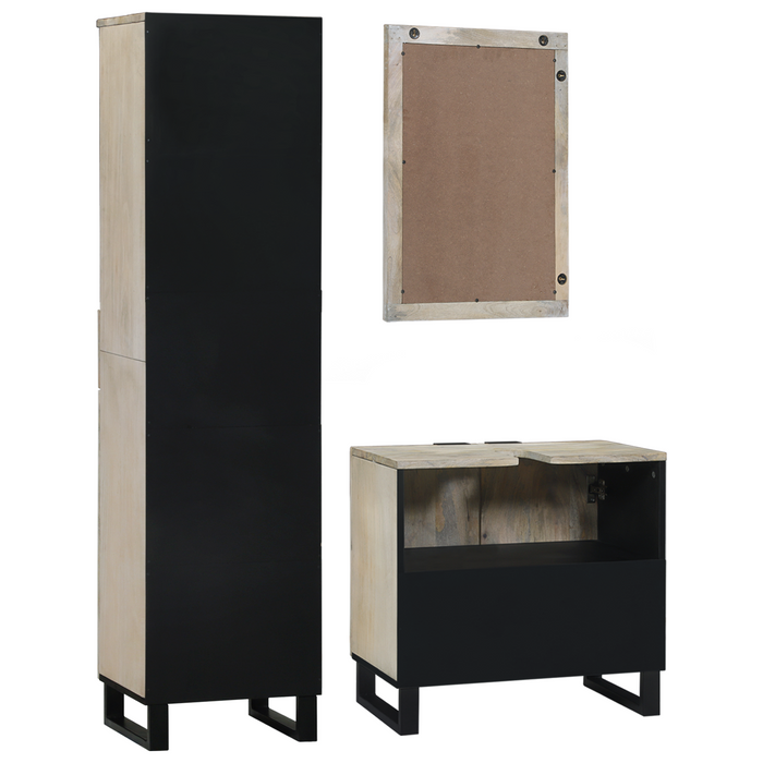 Set de mobilier pentru baie 3 pcs Alb 38 x 33 x 160 cm - WALTI WALTI