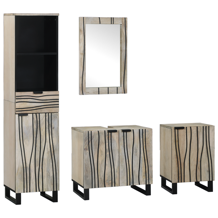 Set de mobilier pentru baie 4 pcs Maro Nuc 38 x 33 x 160 cm - WALTI WALTI