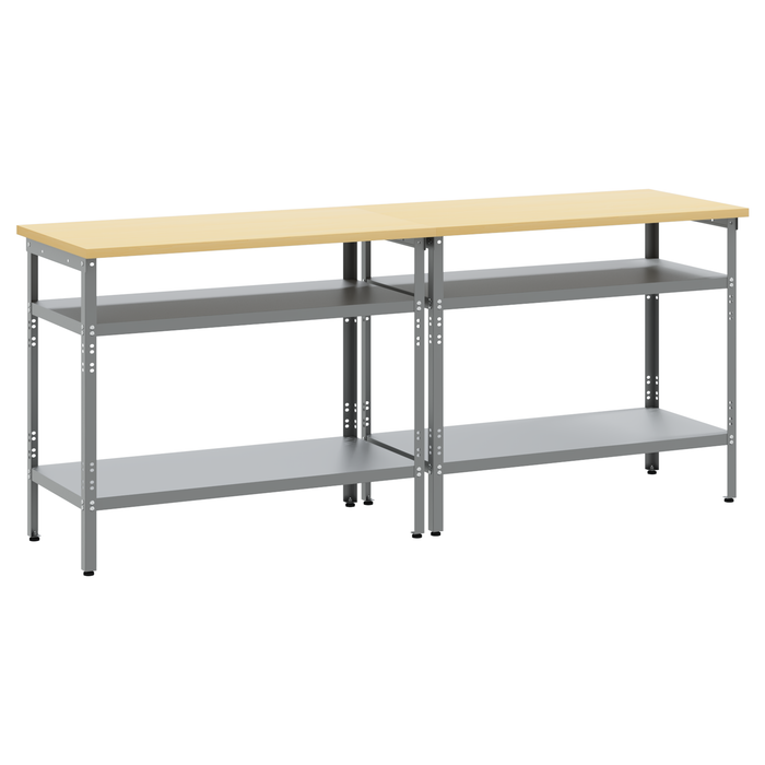 Set banc de lucru, 2 piese, gri, oțel - WALTI WALTI