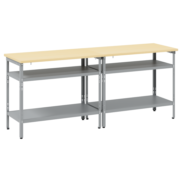 Set banc de lucru, 2 piese, gri, oțel - WALTI WALTI