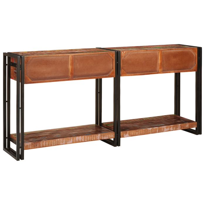 Set de mese console vidaXL 2 cu sertare, din lemn masiv recuperat multicolor - WALTI WALTI