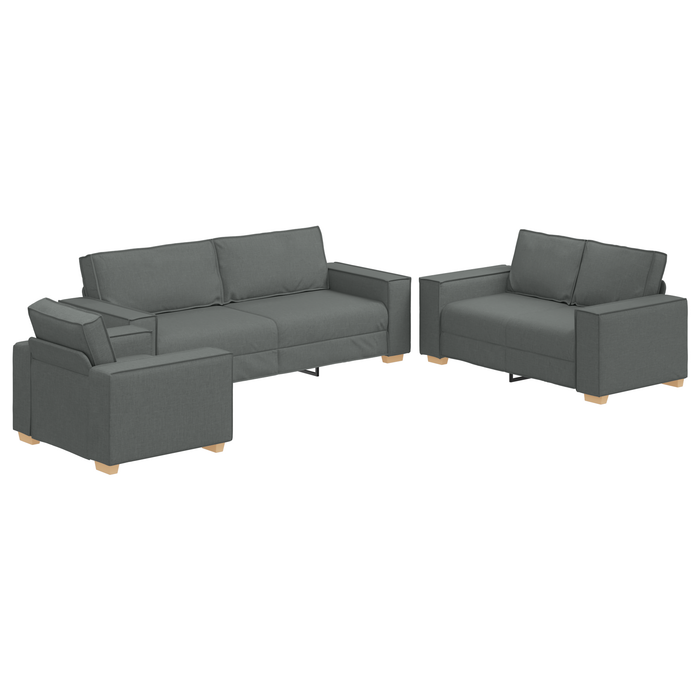 Set canapea, 3 piese, perne gri închis, textil - WALTI WALTI
