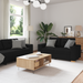 Set canapea, 3 piese, perne negre, textil - WALTI WALTI