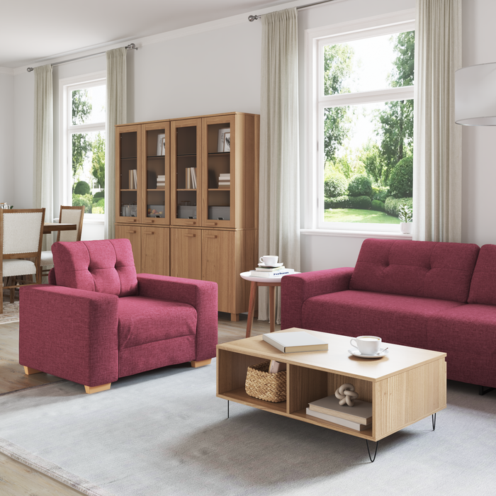 Set canapea, 3 piese, perne bordo, textil - WALTI WALTI