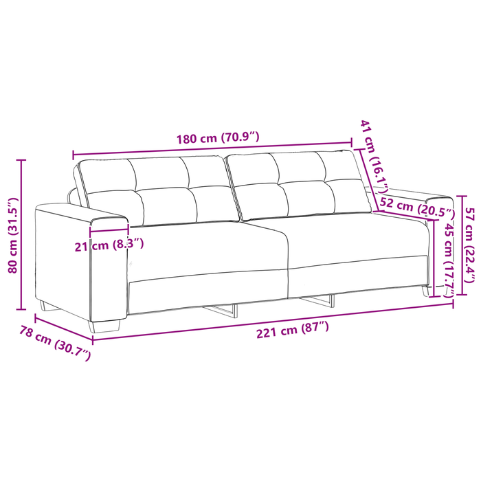 Set canapea, 3 piese, perne bordo, textil - WALTI WALTI