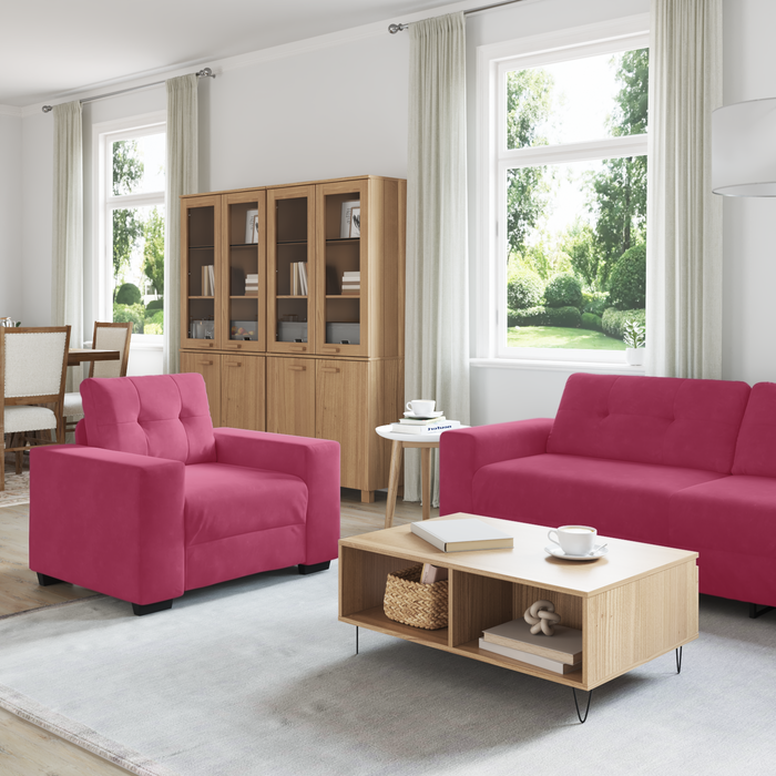 Set canapea, 3 piese, perne bordo, catifea - WALTI WALTI