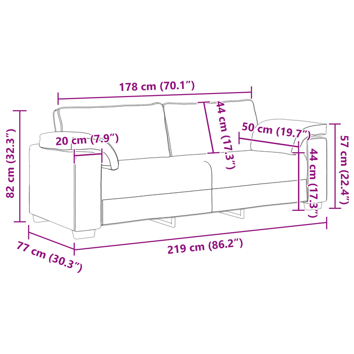 Set canapea, 2 piese, perne gri închis, textil - WALTI WALTI