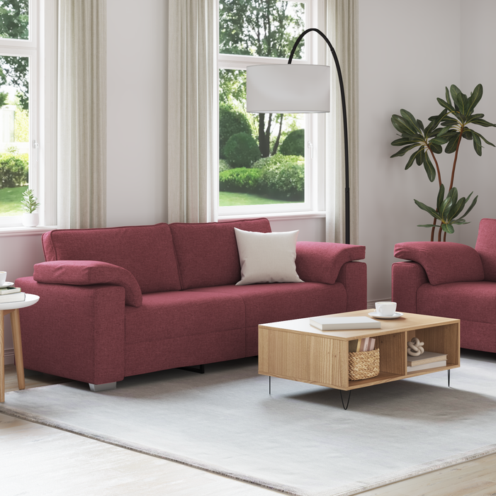Set de canapea 2 pcs bordo 219 x 77 x 82 cm țesătură - WALTI WALTI