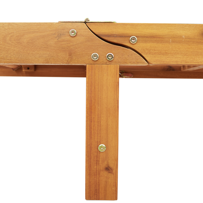 Șezlong dublu cu roți și pernă, lemn masiv de acacia - WALTI WALTI