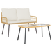 Set mobilier de grădină, 2 piese, cu perne, natural, poliratan - WALTI WALTI