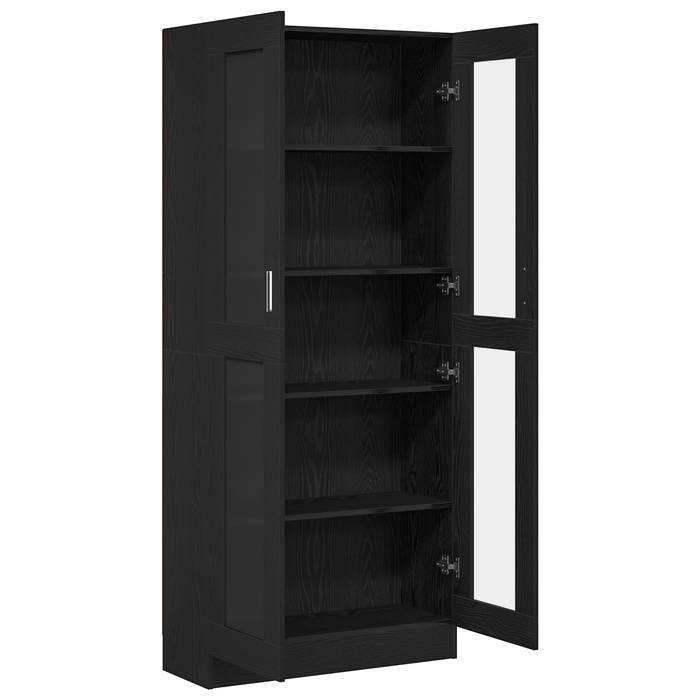 Biblioteci, 2 buc. stejar negru 82,5x30,5x185 cm lemn prelucrat - WALTI WALTI