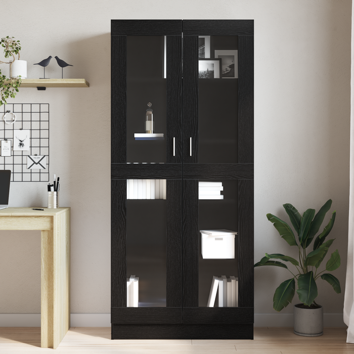 Biblioteci, 2 buc. stejar negru 82,5x30,5x185 cm lemn prelucrat - WALTI WALTI