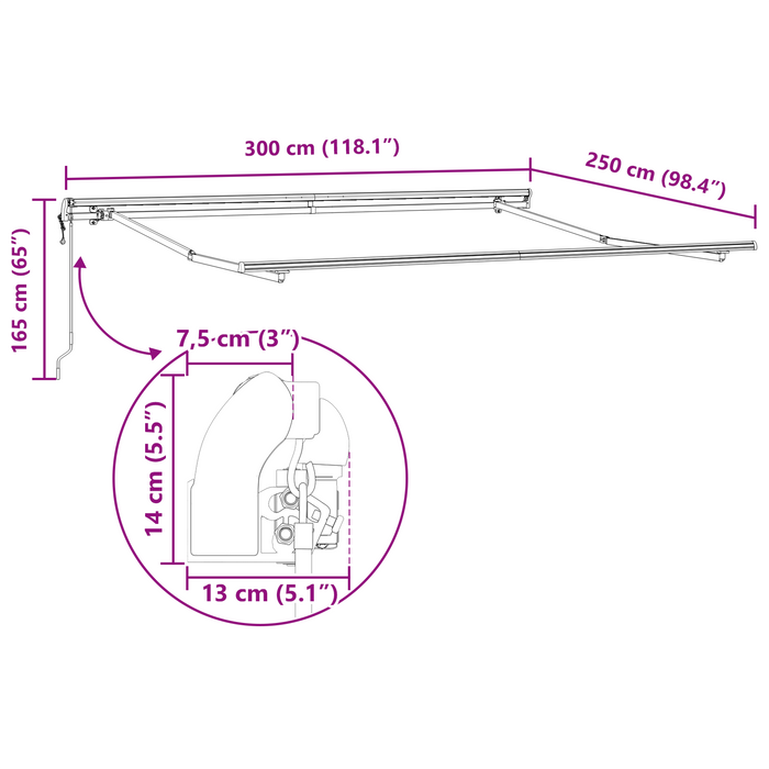 Marchiza Automată Retractabilă Galbenă și Portocalie 300x250 cm - WALTI WALTI