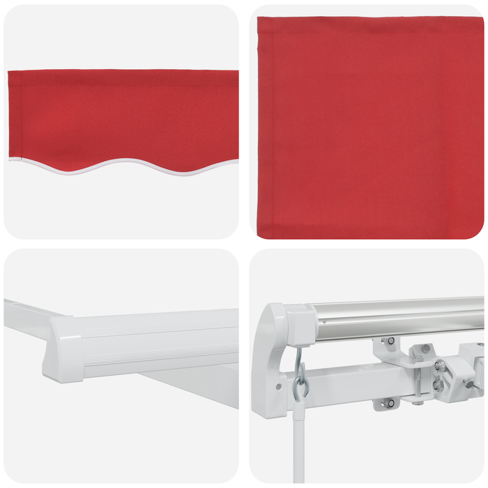 Marchiză manuală retractabilă Roșie 350x250 cm - WALTI WALTI