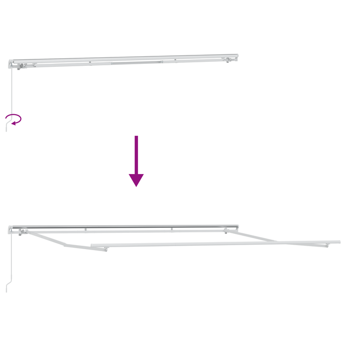 Marchiza retractabilă manuală portocalie și maro 450x350 cm - WALTI WALTI