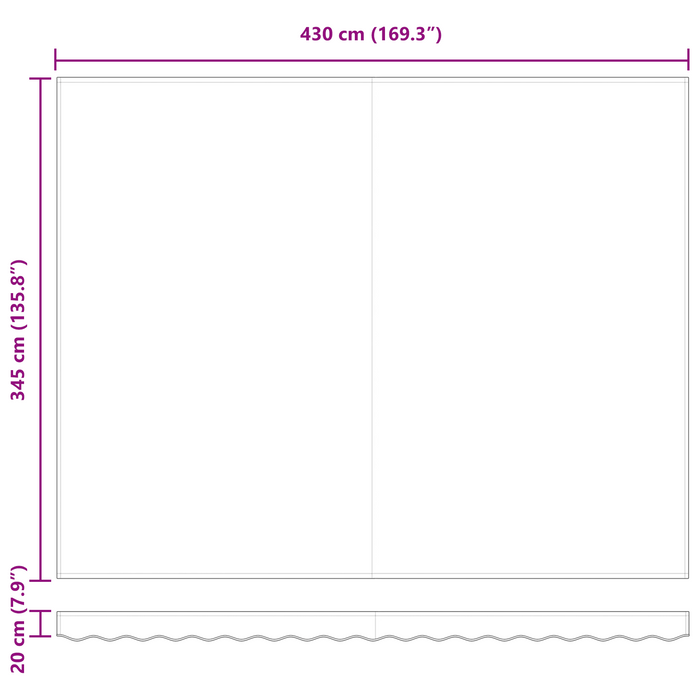 Marchiza retractabilă manuală portocalie și maro 450x350 cm - WALTI WALTI
