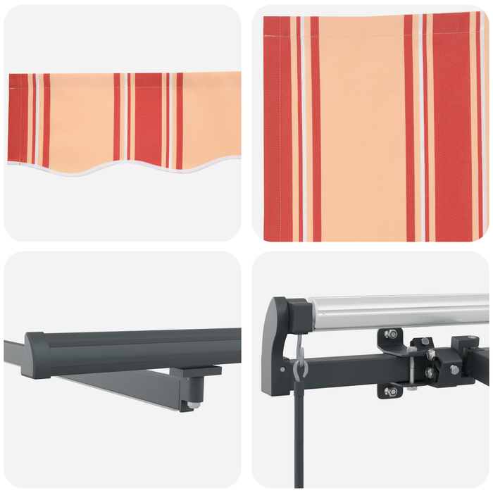 Marciză retractabilă manuală cu LED galben și portocalie 500x350 cm - WALTI WALTI