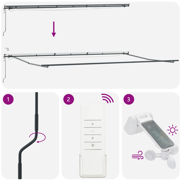 Marchiză Retractabilă Automată cu LED Portocalie și Maro 600x300 cm - WALTI WALTI
