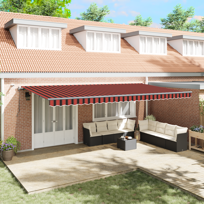 Marchiză Retractabilă Automată cu LED Portocalie și Maro 600x300 cm - WALTI WALTI