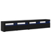Cabinete TV 2 buc cu lumini LED din stejar negru și lemn ingineresc - WALTI WALTI