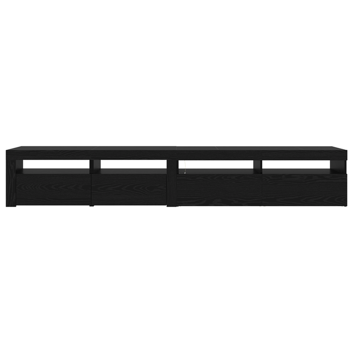 Cabinete TV 2 buc cu lumini LED din stejar negru și lemn ingineresc - WALTI WALTI