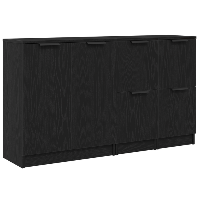 Bufet 3 pcs Stejar Negru Lemn compozit - WALTI WALTI