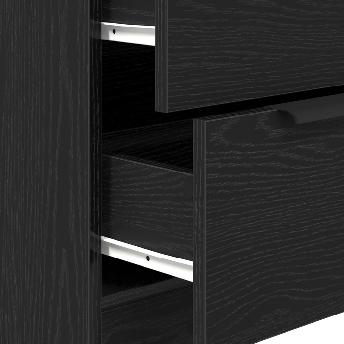 Bufet 3 pcs Stejar Negru 180 x 30 x 70 cm Lemn compozit WALTI