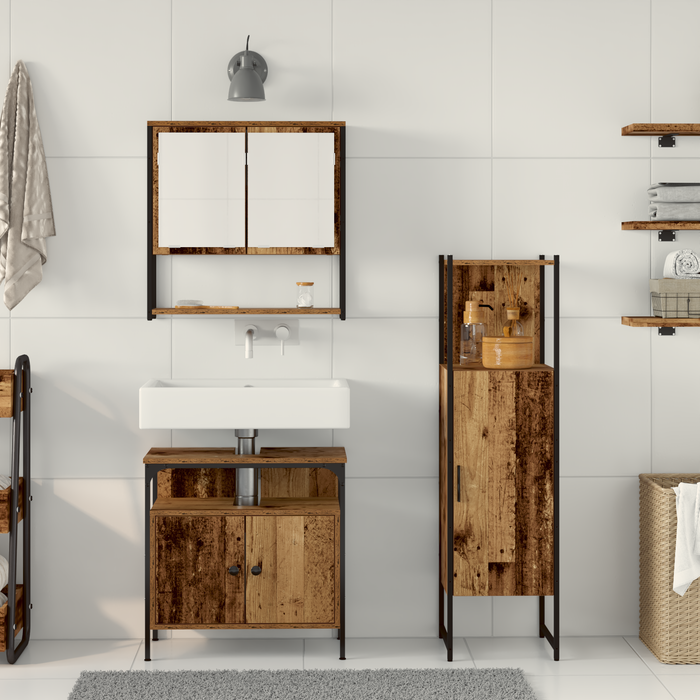 Set de mobilier pentru baie 3 Piese Lemn Vechi - WALTI WALTI