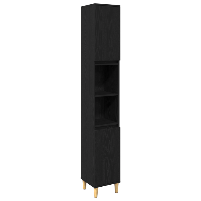 Set mobilier baie vidaXL 3 piese stejar negru lemn prelucrat - WALTI WALTI