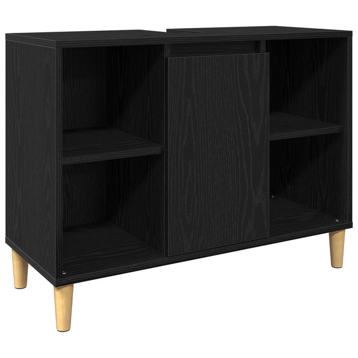 Set mobilier baie vidaXL 3 piese stejar negru lemn prelucrat - WALTI WALTI