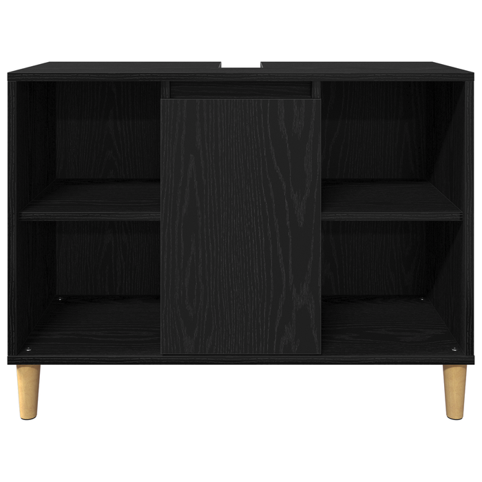 Set mobilier baie vidaXL 3 piese stejar negru lemn prelucrat - WALTI WALTI