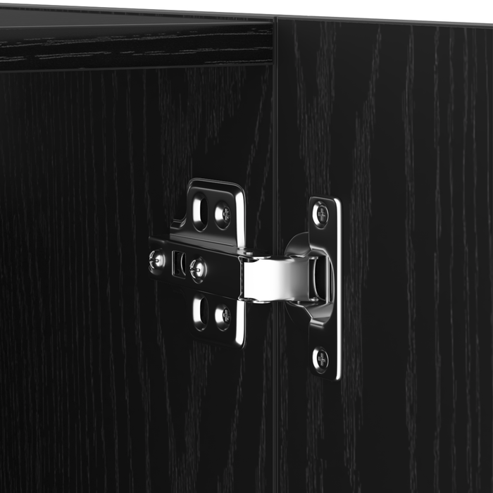 Set de cabinet TV montat pe perete 3 piese vidaXL Stejar negru lemn prelucrat - WALTI WALTI