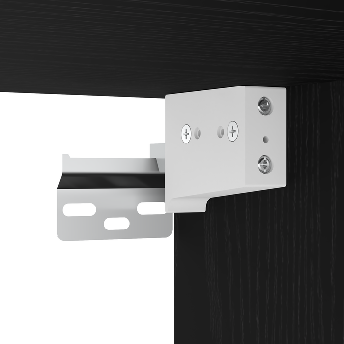Set de cabinet TV montat pe perete 3 piese vidaXL Stejar negru lemn prelucrat - WALTI WALTI