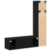 Set de cabinet TV montat pe perete 3 piese vidaXL Stejar negru lemn prelucrat - WALTI WALTI
